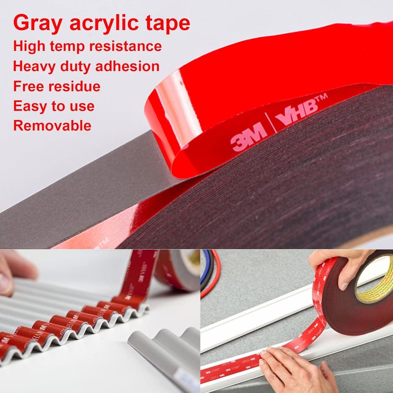Hasaky Double Side Tape Heavy Duty,2in x 10ft Mounting Tape Strong Adhesive Double Sided Tape Waterproof Foam Tape for LED Strip Light, Picture Hanging Strips for Wall - Image 3